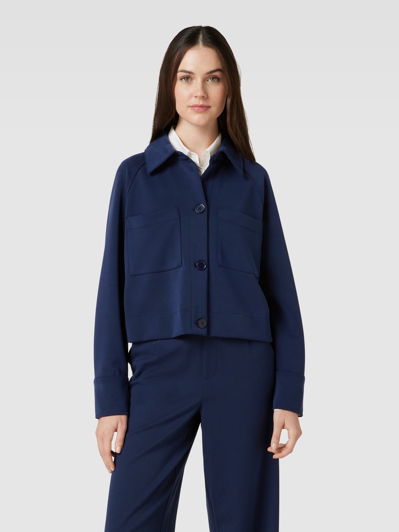 Blazer mit aufgesetzten Taschen in marineblau