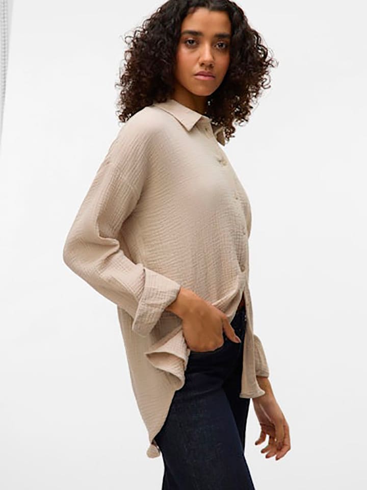 Vero Moda Hemd in Beige günstig kaufen