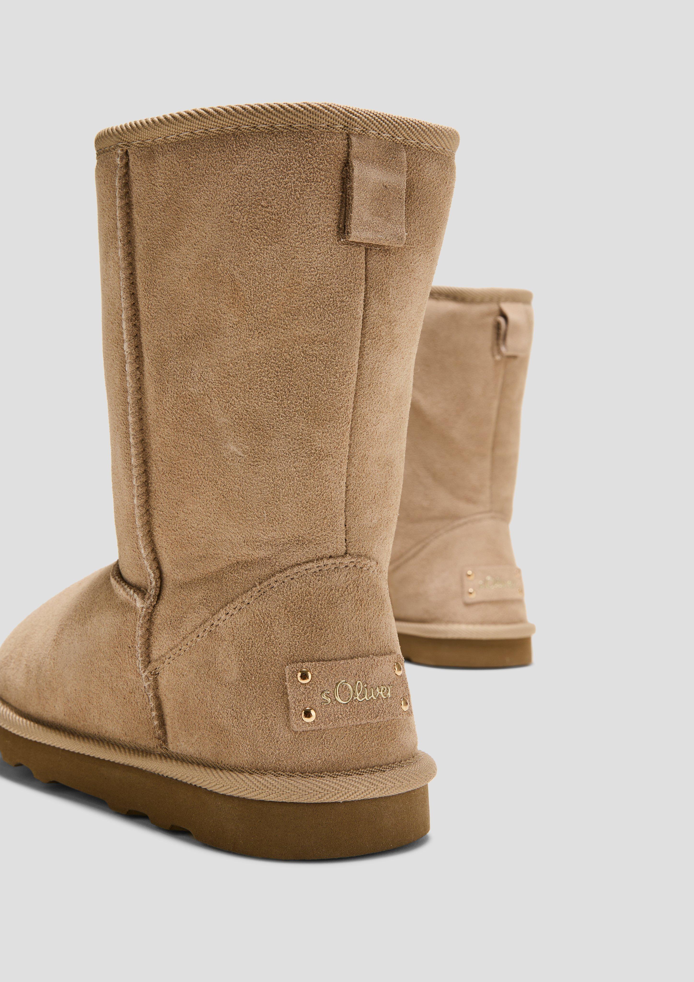 Gefütterte Stiefel im Materialmix  6008602-355