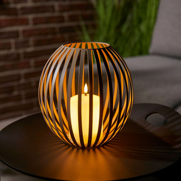 LED-Kerzenlaterne, beige