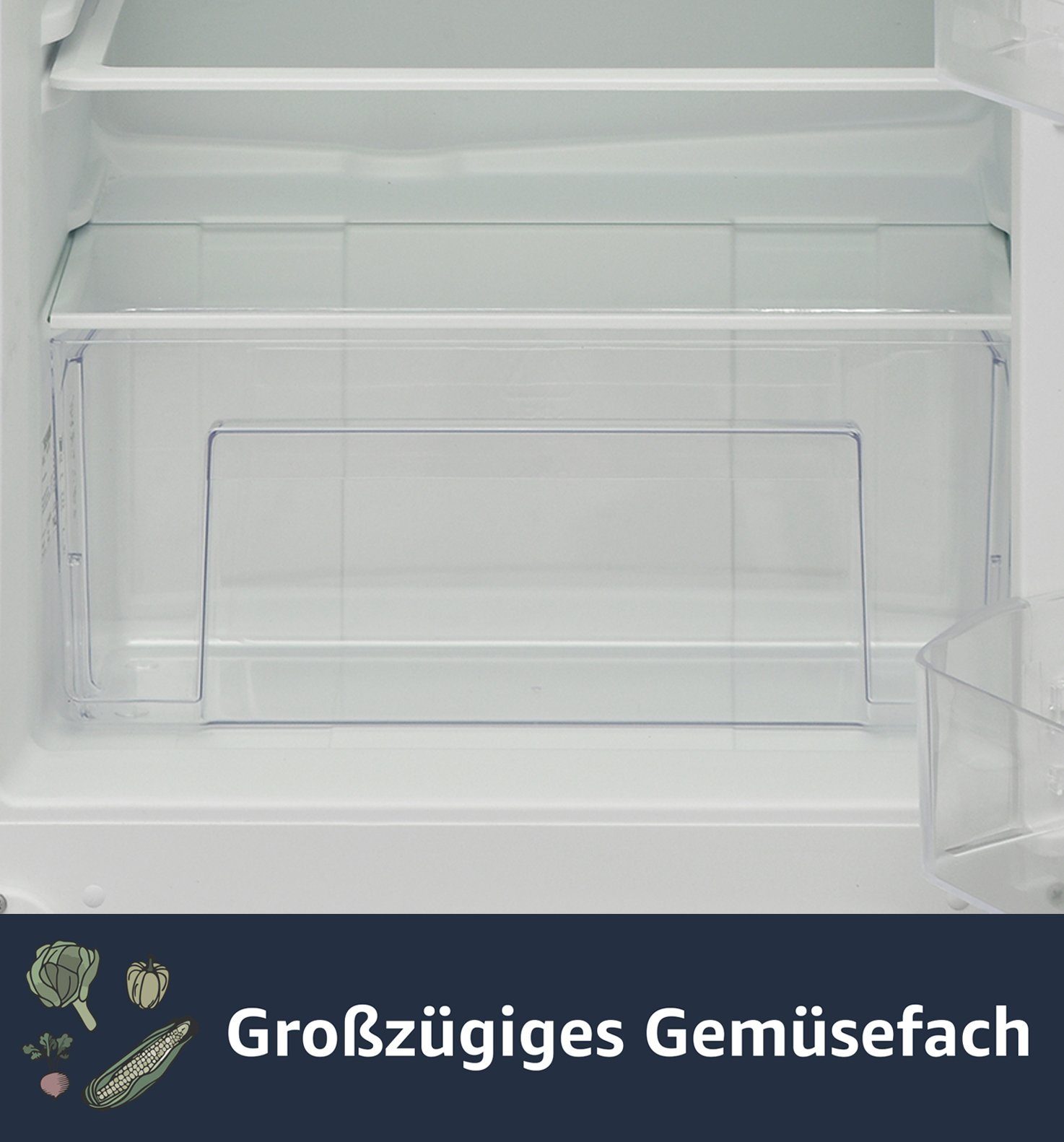 Telefunken Einbaukühlschrank EKGS120E, 87.5 cm hoch, 54 cm breit, Mit Gefrierfach (Nische/Höhe 88), Schlepptür, 121 L Gesamt-Nutzinhalt