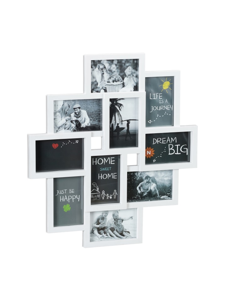 relaxdays Bilderrahmen für 10 Bilder in Weiß - (B)50 x (H)55 cm günstig kaufen onesize