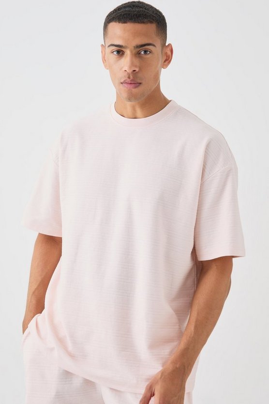 Oversize Jacquard T-Shirt & Shorts mit Streifen