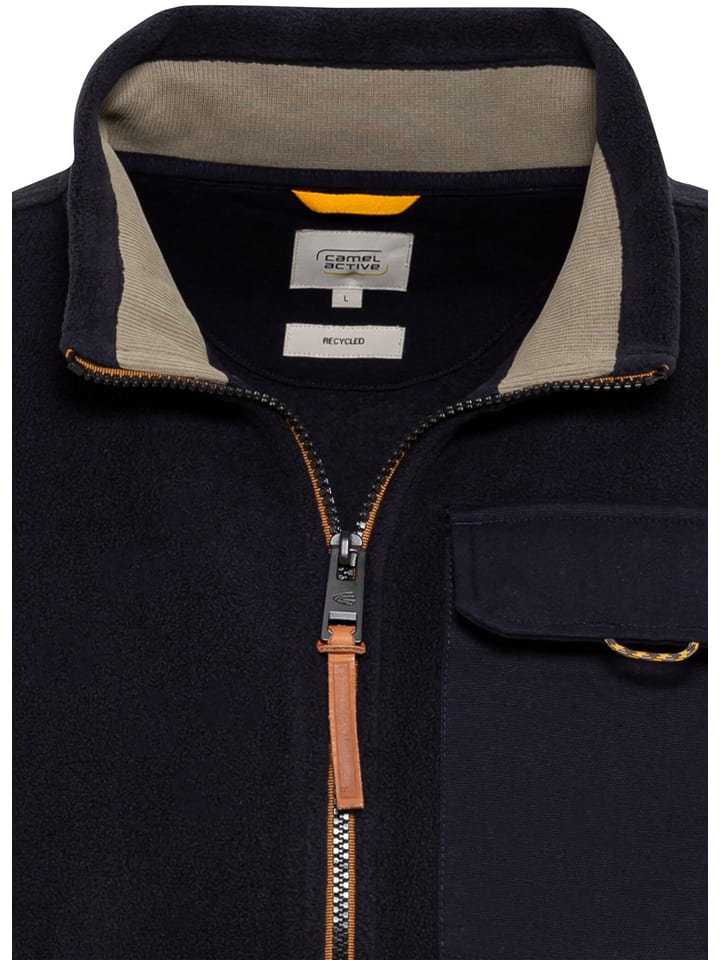 Camel Active Fleecejacke in Khaki/ Schwarz günstig kaufen