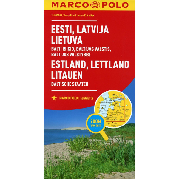 MARCO POLO Länderkarte Estland, Lettland, Litauen, Baltische Staaten 1: 800 000 - Straßenkarte