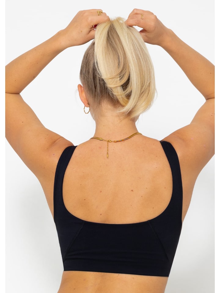 SASSYCLASSY Sport BH mit breiten Trägern und Rückenausschnitt in Schwarz günstig kaufen