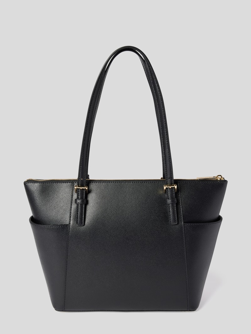 Trapezshopper aus Saffianoleder in schwarz