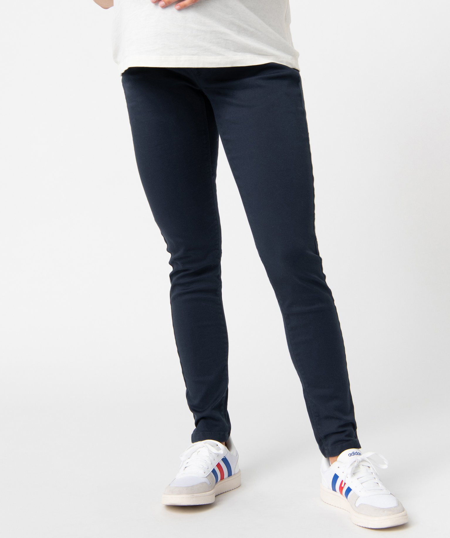 Jean de grossesse coupe slim avec bandeau élastiqué marine | GEMO