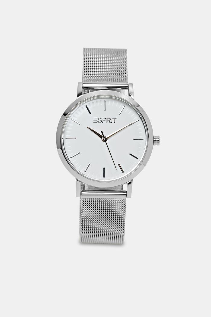 Edelstahl-Uhr mit Mesh-Armband
