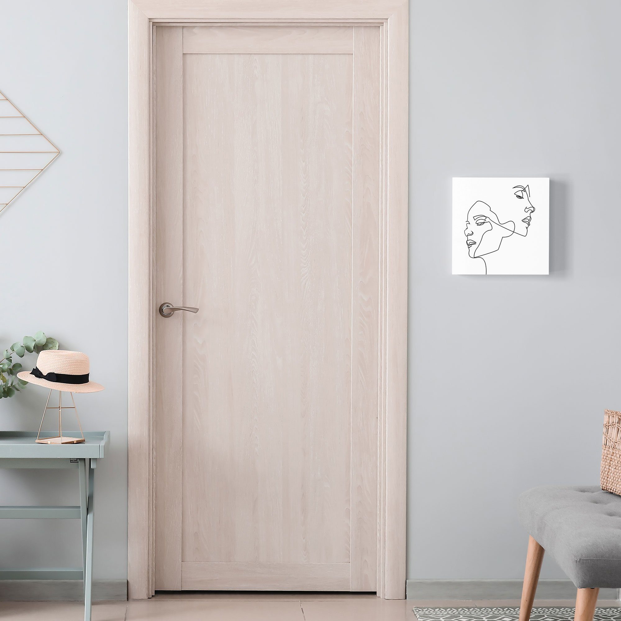 DEQORI Schlüsselkasten 'Verbundene Gesichter', Glas Schlüsselbox modern magnetisch beschreibbar