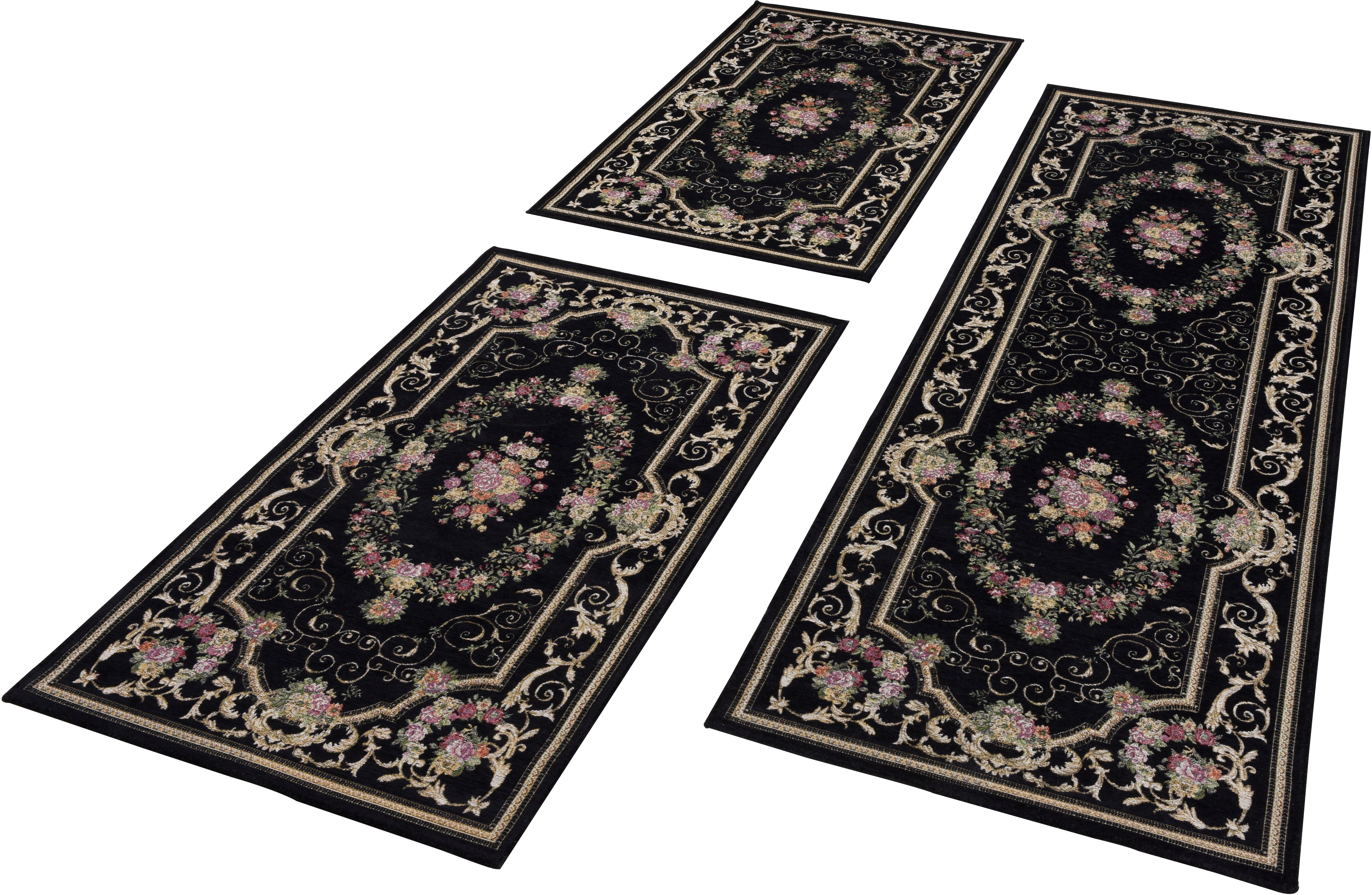 Bettumrandung Flomi Florentina THEKO, Höhe 5 mm, (3-tlg), Bettvorleger, Läufer-Set für das Schlafzimmer, gewebt