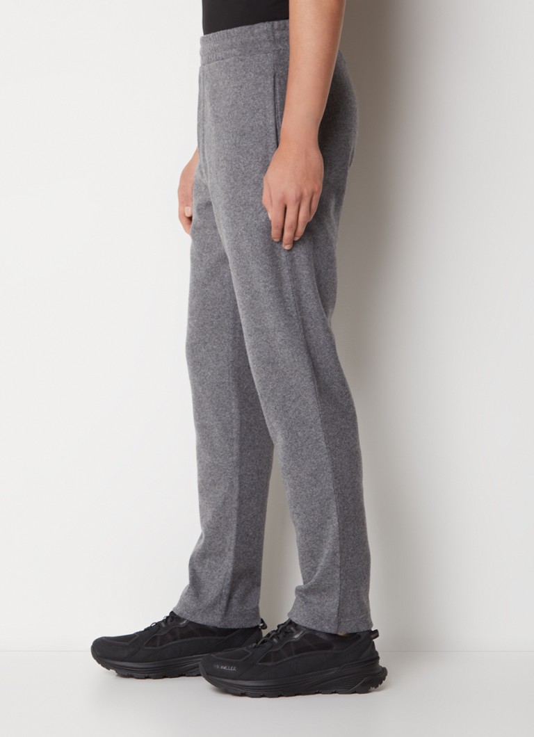 Pantaloni de trening Moncler slim fit din amestec de lână virgină melanjată