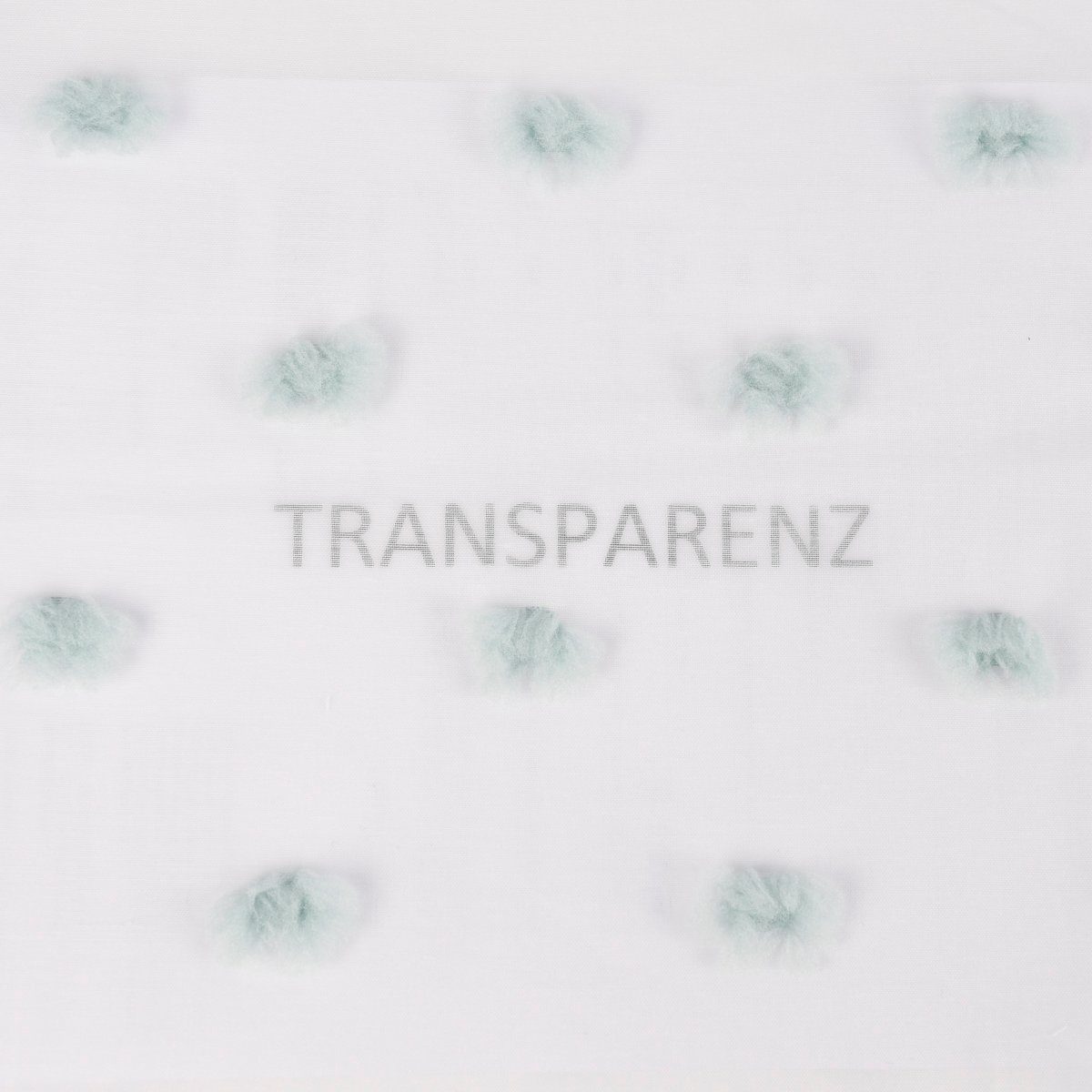 Meterware Rasch Textil Bambino Stores Pom Pom Puscheln weiß mint 3m, (1 St), halbtransparent, Kunstfaser, bestickt