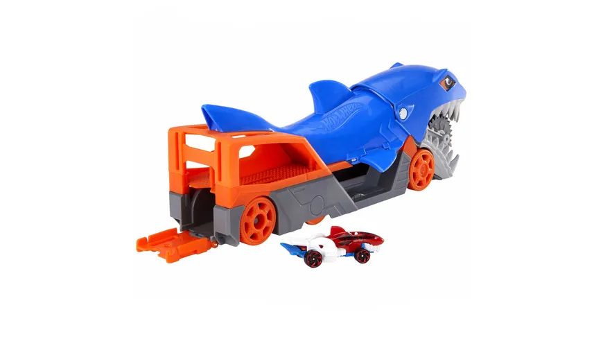 Hot Wheels Hungriger Hai-Transporter für bis zu 5 Spielzeugautos