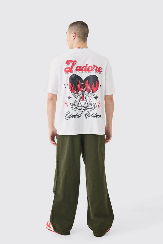 Oversize T-Shirt mit Herz-Print