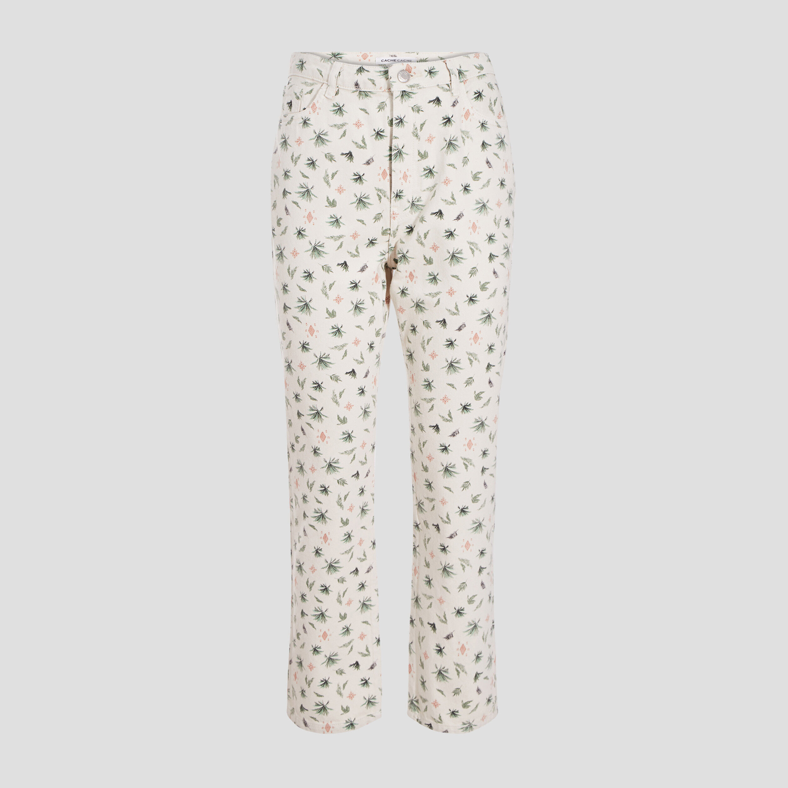 Jeans regular taille haute beige femme | Cache Cache
