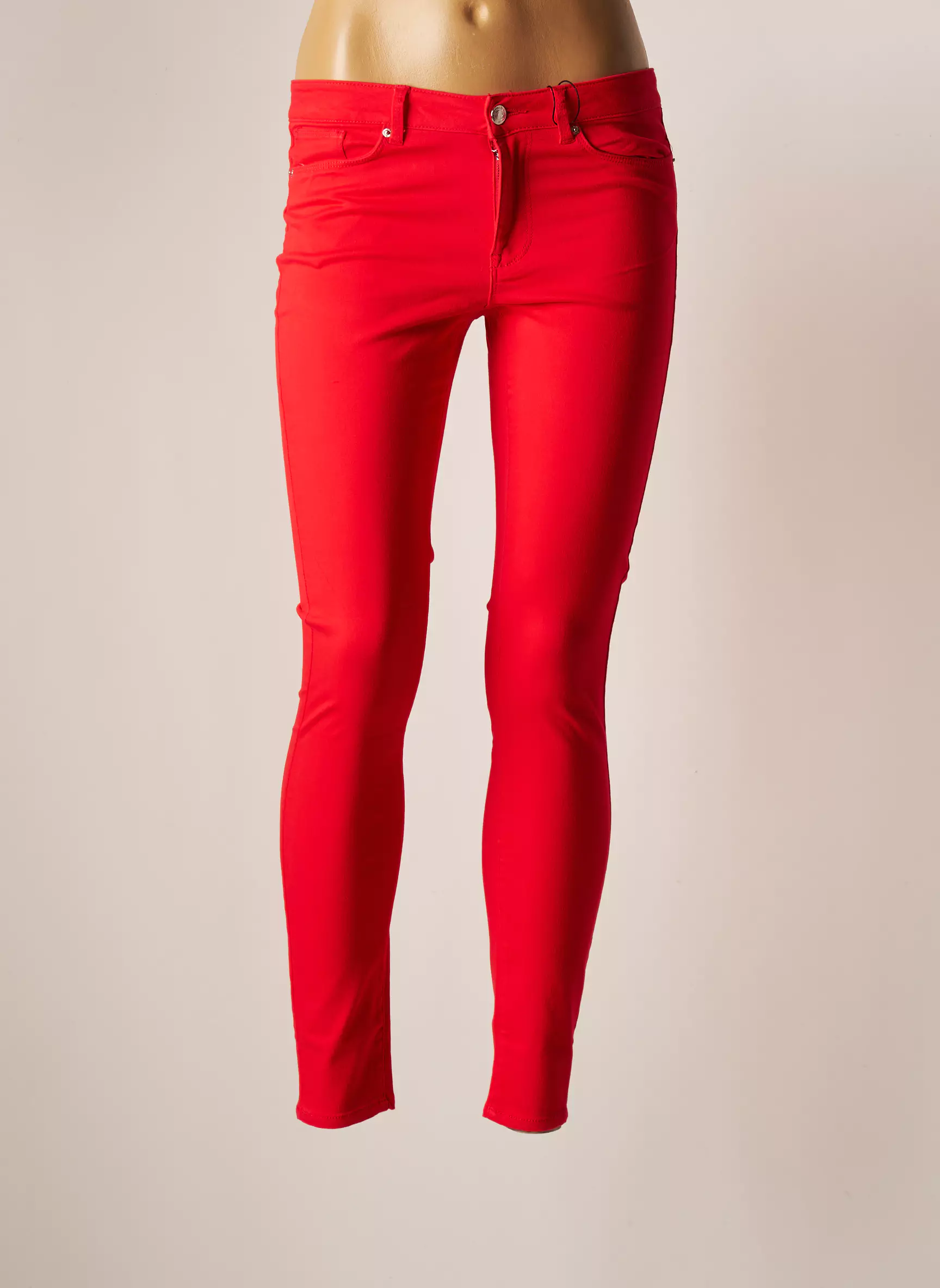 Vero Moda Pantalons Slim Femme couleur rouge