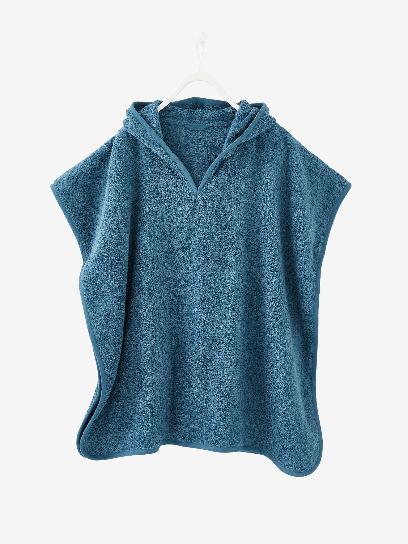 Poncho de bain enfant Dino bleu canard