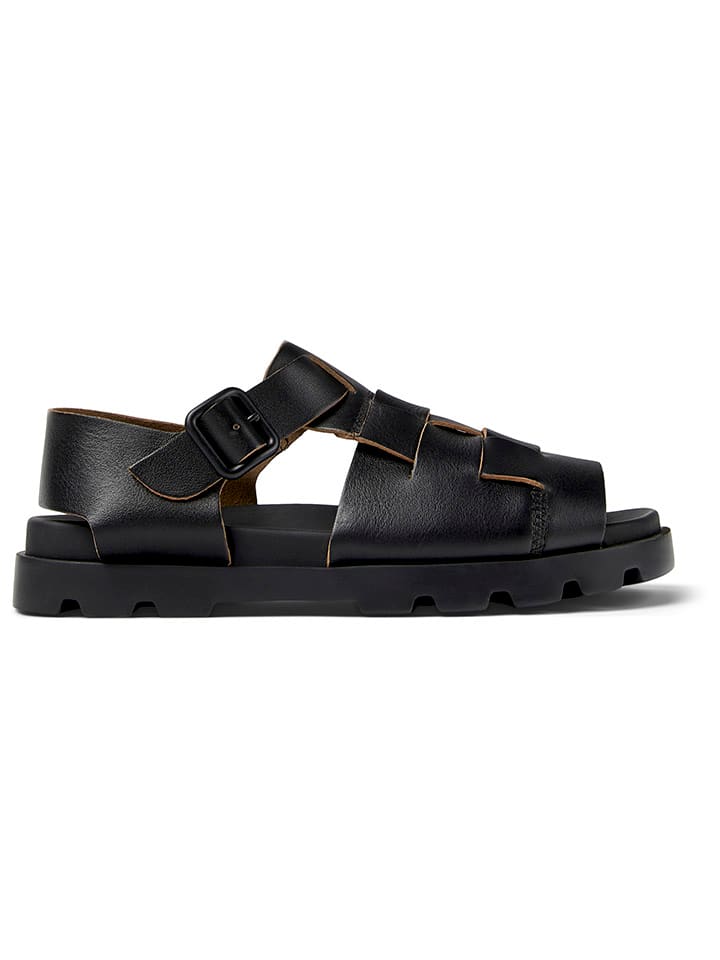 Camper Leder-Sandalen in Schwarz günstig kaufen
