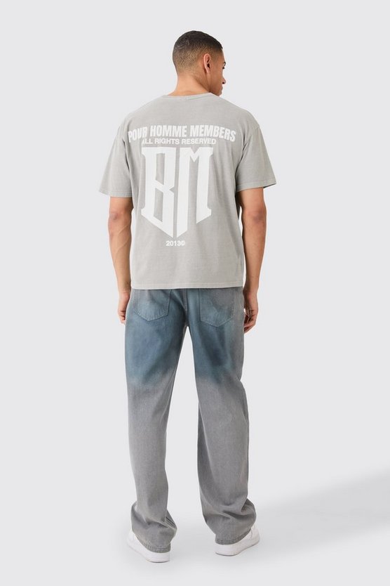 Kastiges Oversize T-Shirt mit Bm-Print
