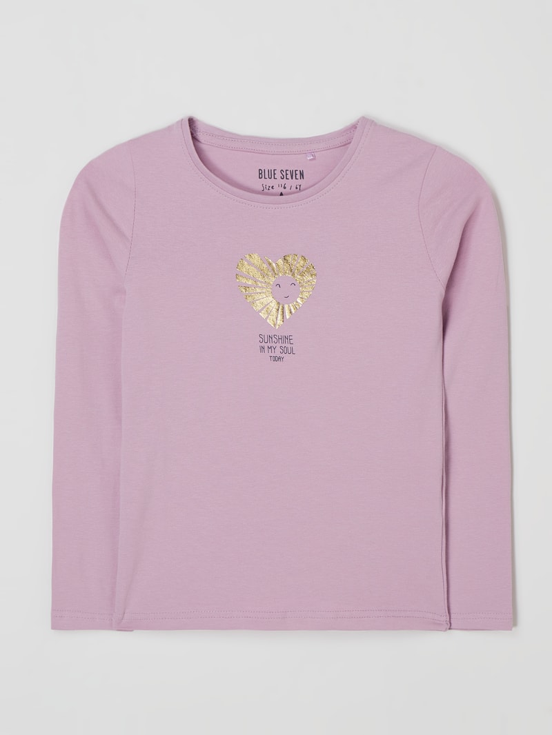 Longsleeve mit Print in flieder