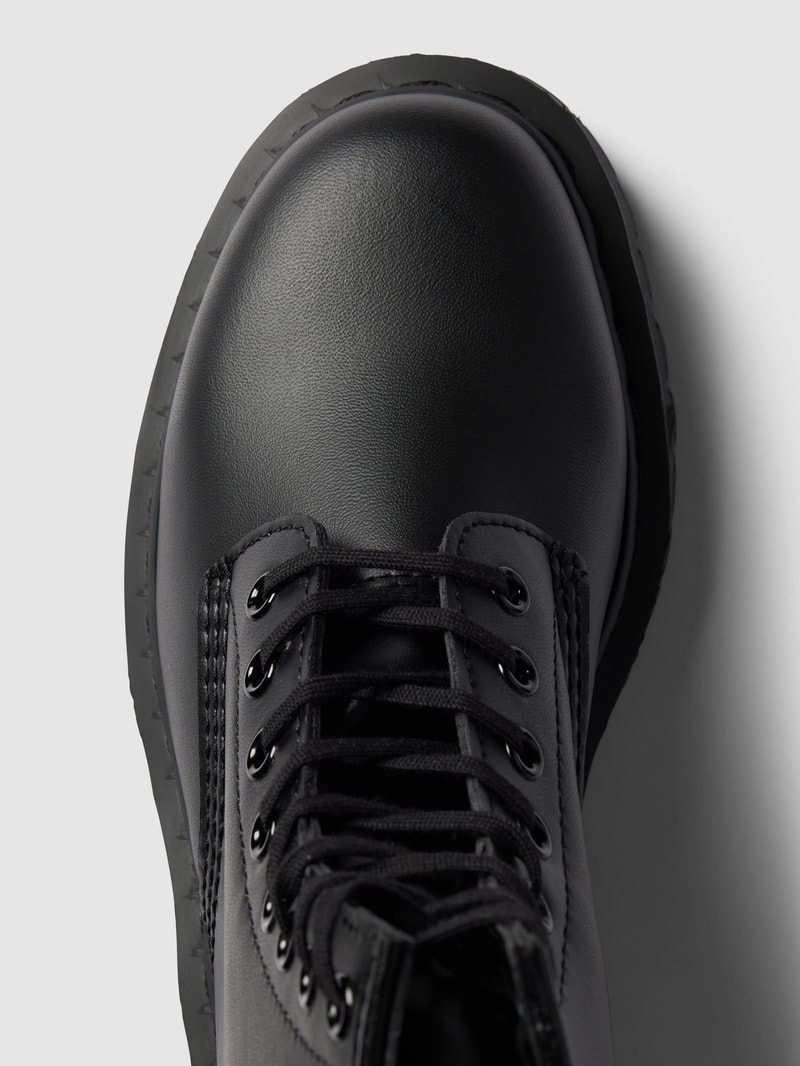 Schnürboots in Leder-Optik Modell 'Bex Mono' in schwarz