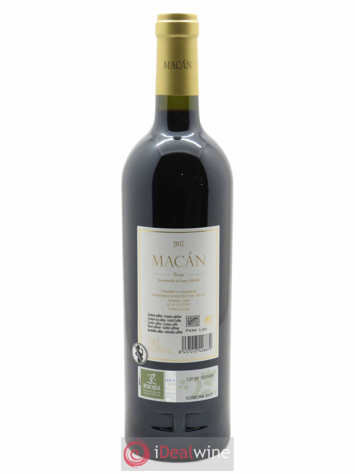Rioja DOCa Macan Benjamin de Rothschild & Vega Sicilia S.A  2017 - Lot de 1 Bouteille