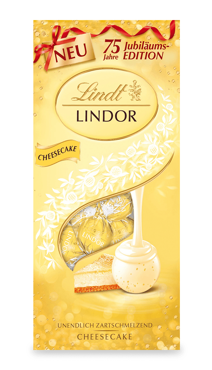 LINDOR Kugel Beutel Cheesecake 75 Jahre Jubiläum, 137g