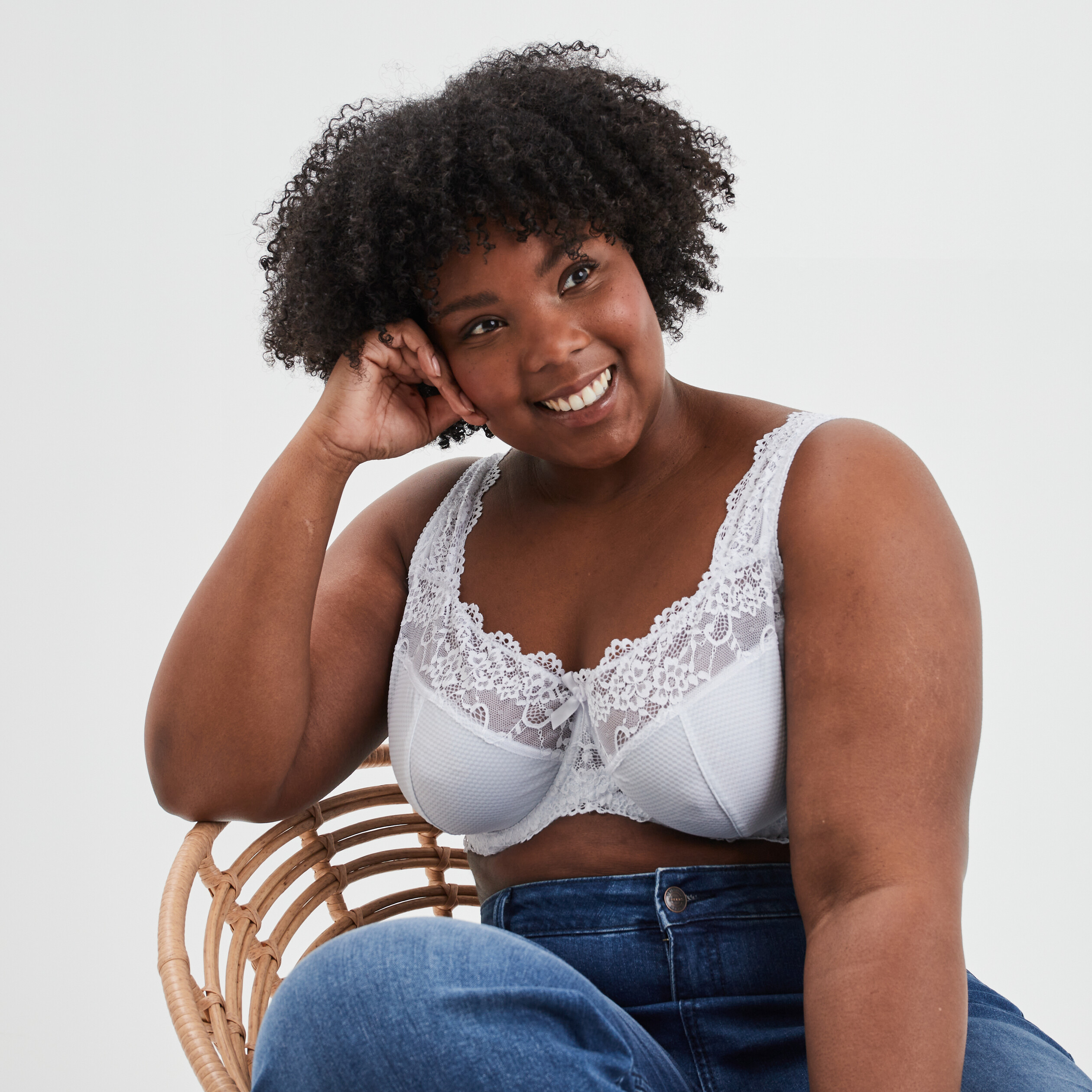 Soutien-gorge corbeille dentelle blanc femme grande taille | La Halle