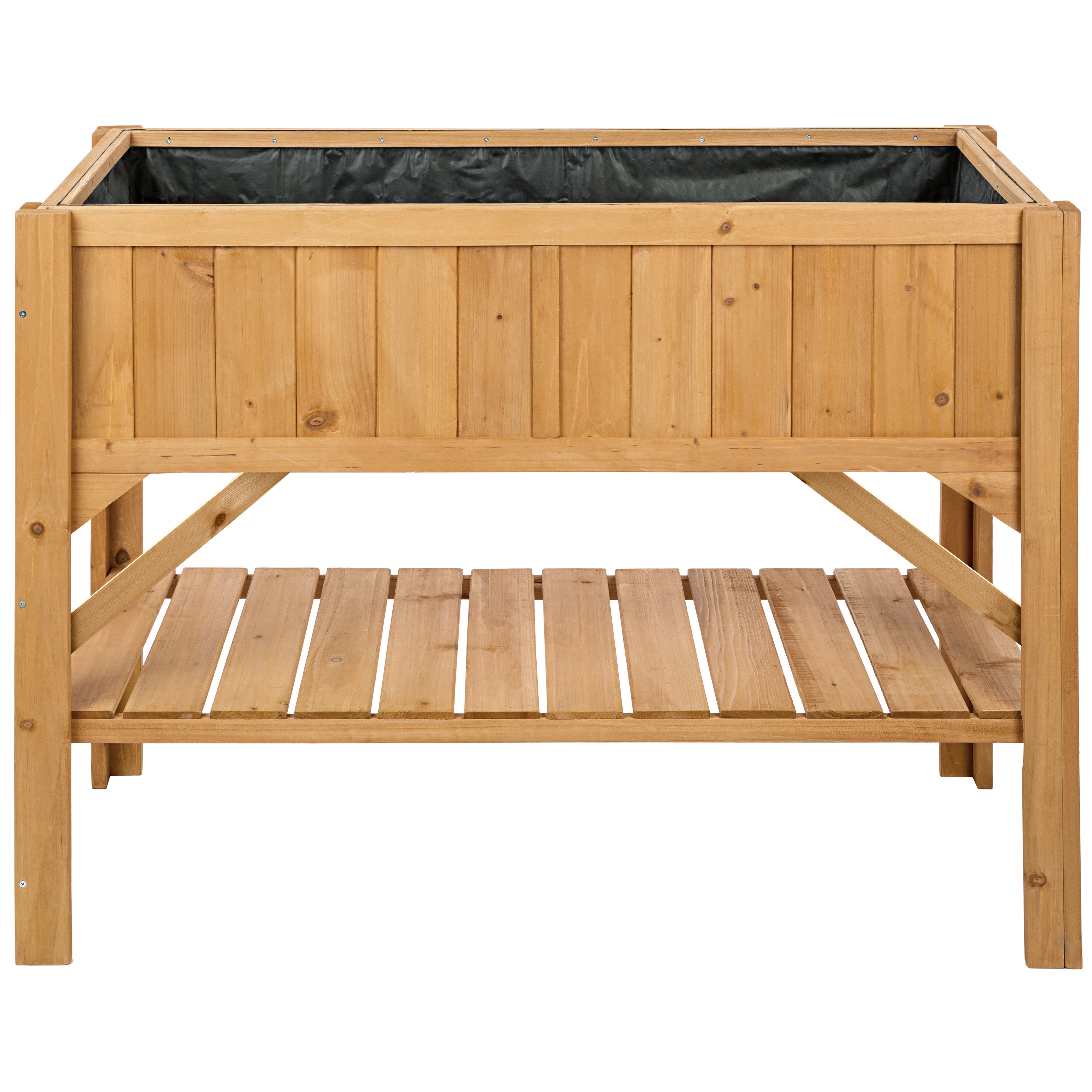 tectake Hochbeet Hochbeet mit Ablage 119x53x90cm