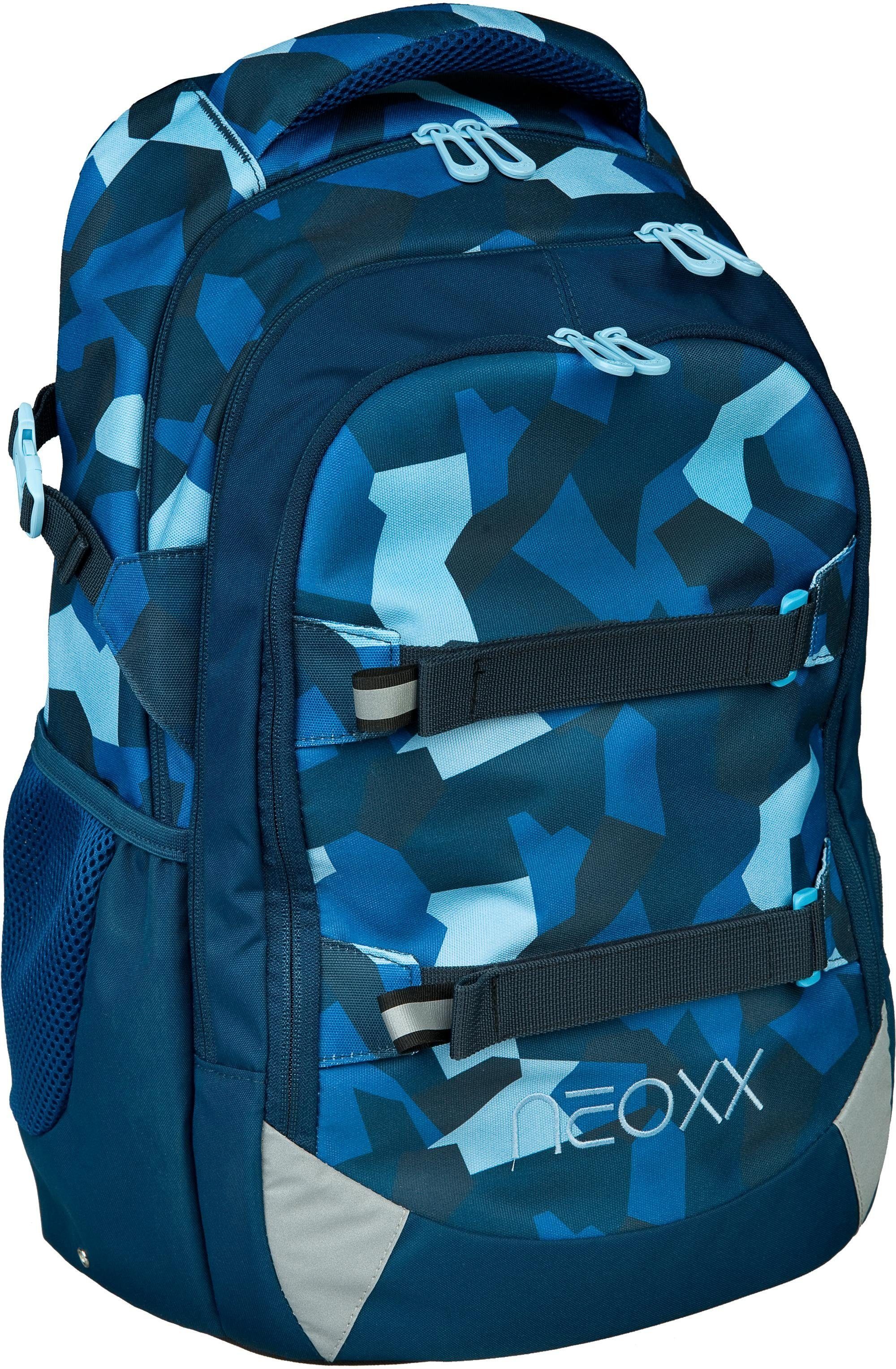 neoxx Schulrucksack Active, Camo Nation, aus recycelten PET-Flaschen