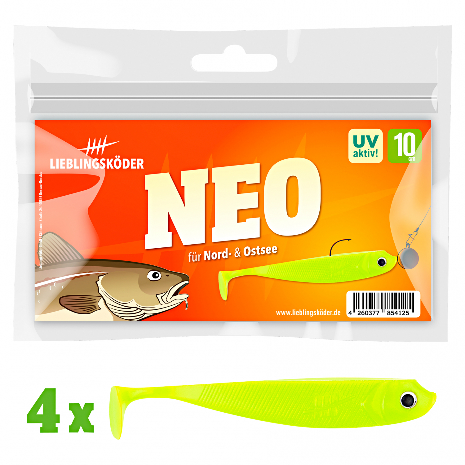 Lieblingsköder Gummifisch Zanderköder (10 cm, Neo)