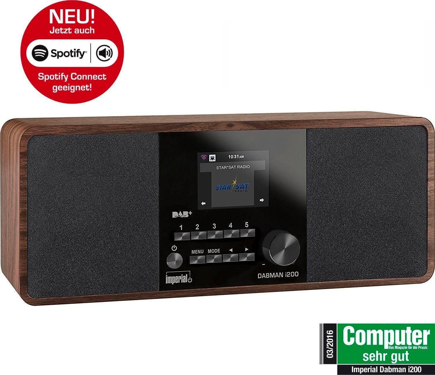 IMPERIAL by TELESTAR DABMAN i200 Digitalradio (DAB) (Digitalradio (DAB), FM-Tuner, Internetradio, UKW mit RDS, 20 W)