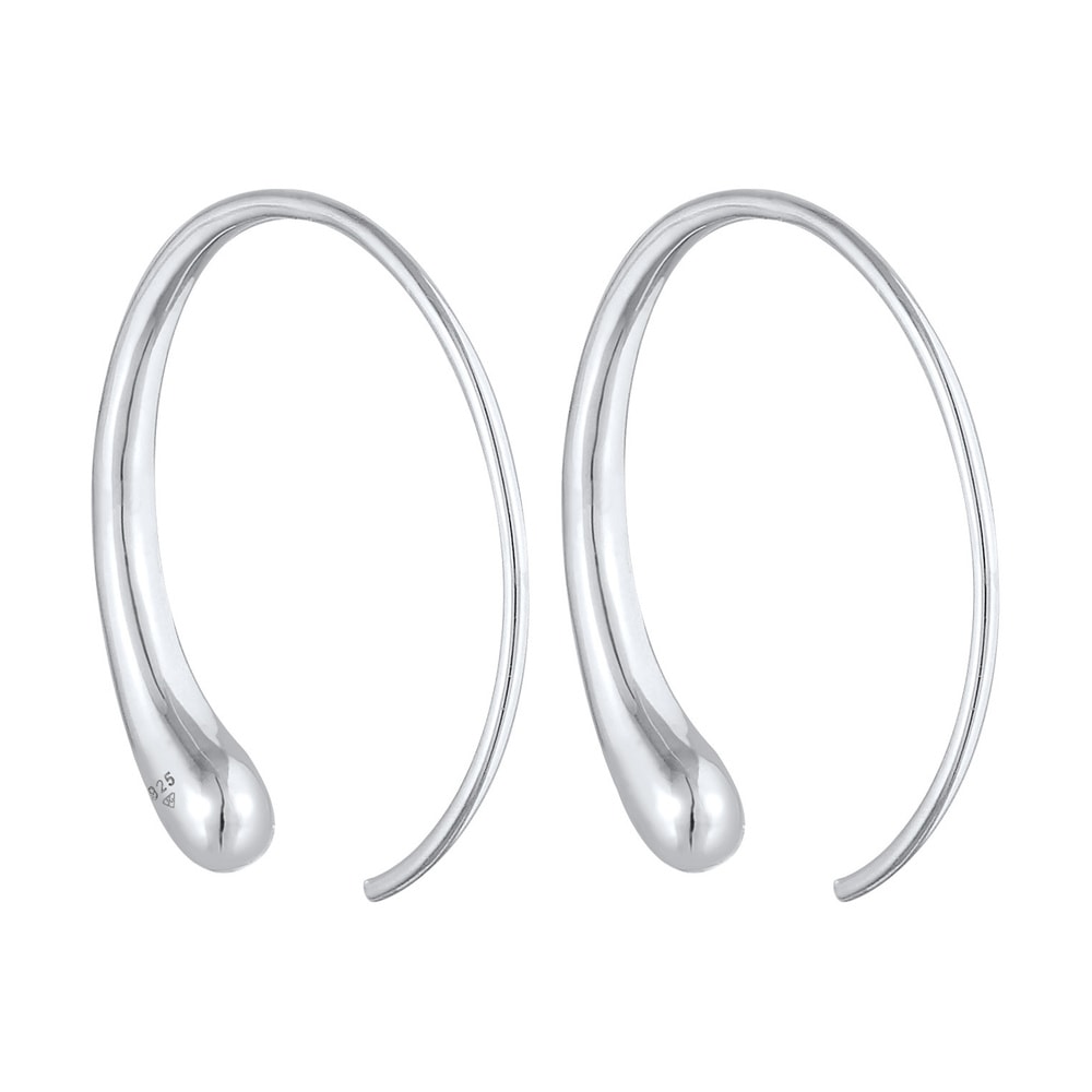 Elli Elli Boucles d'Oreilles Blogueur créole ovale ouvert en argent sterling 925 pour  Boucles d'oreilles