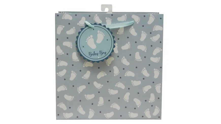 Geschenktasche Babyfüßchen blau