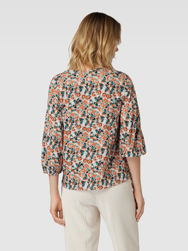 Bluse mit Allover-Muster in hellgrau