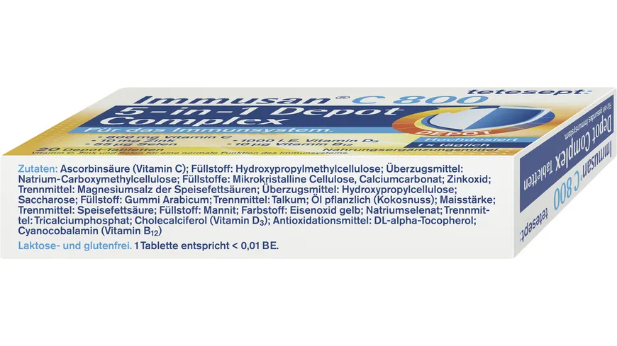 tetesept Immusan C 800 5-in-1 Abwehr Complex Tabletten 30 Stück
