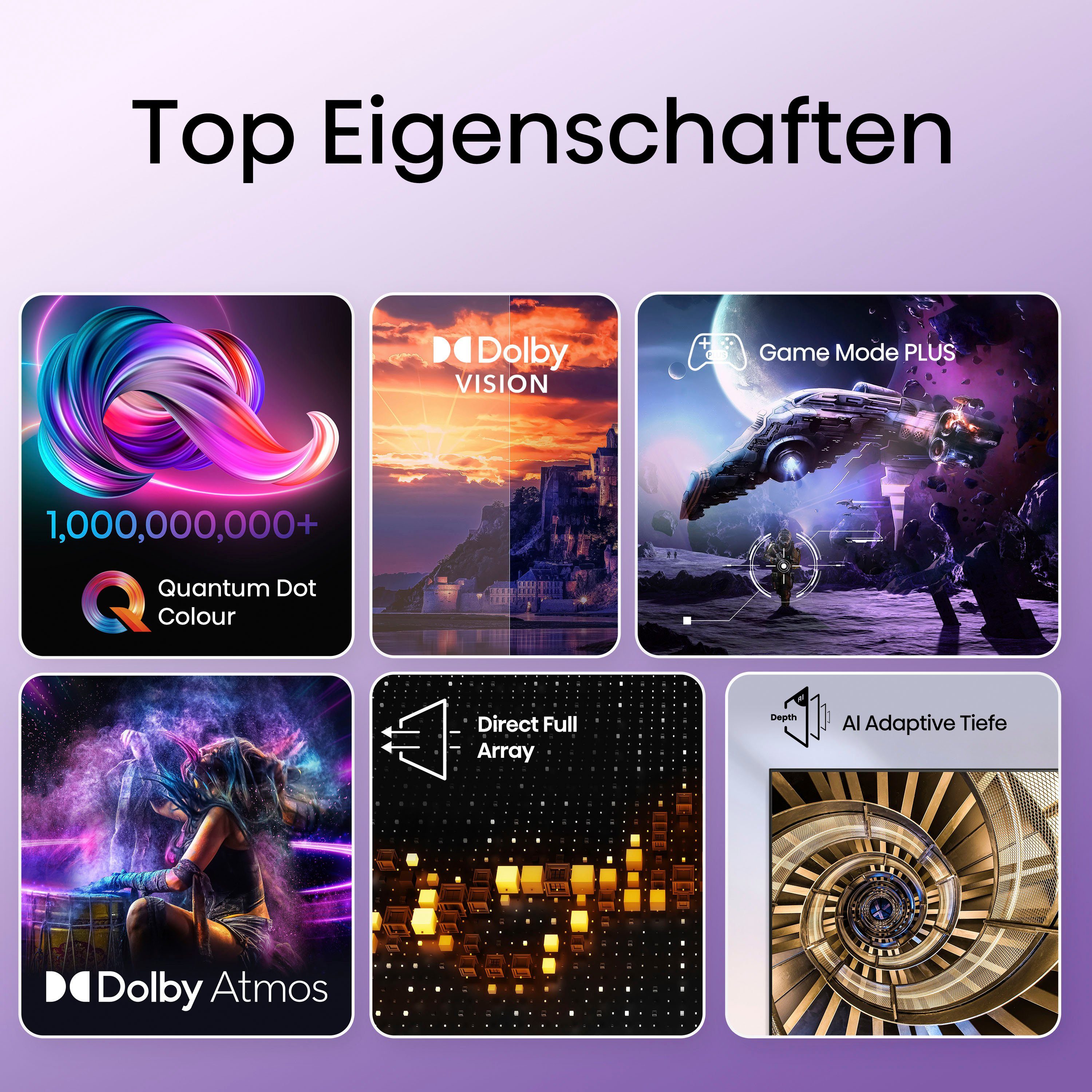 Hisense 50E77KQ QLED-Fernseher (126 cm/50 Zoll, 4K Ultra HD, Smart-TV)