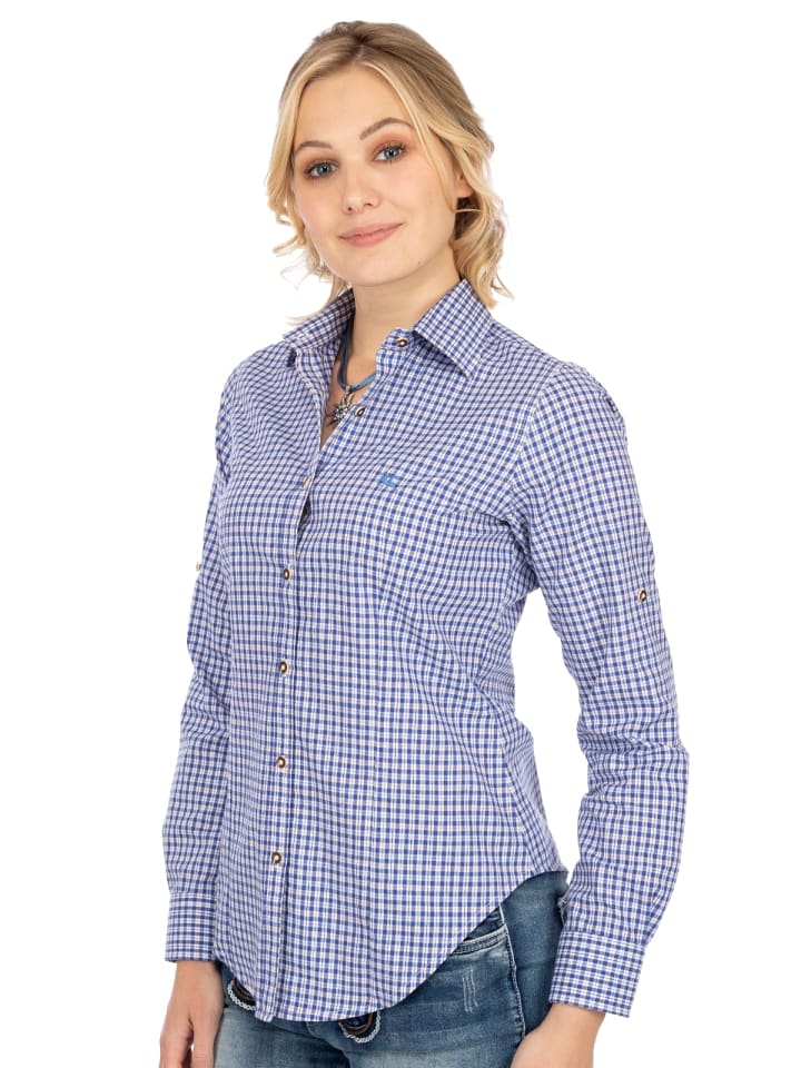 OS-Trachten Trachtenbluse 450000-3729 in kornblau günstig kaufen
