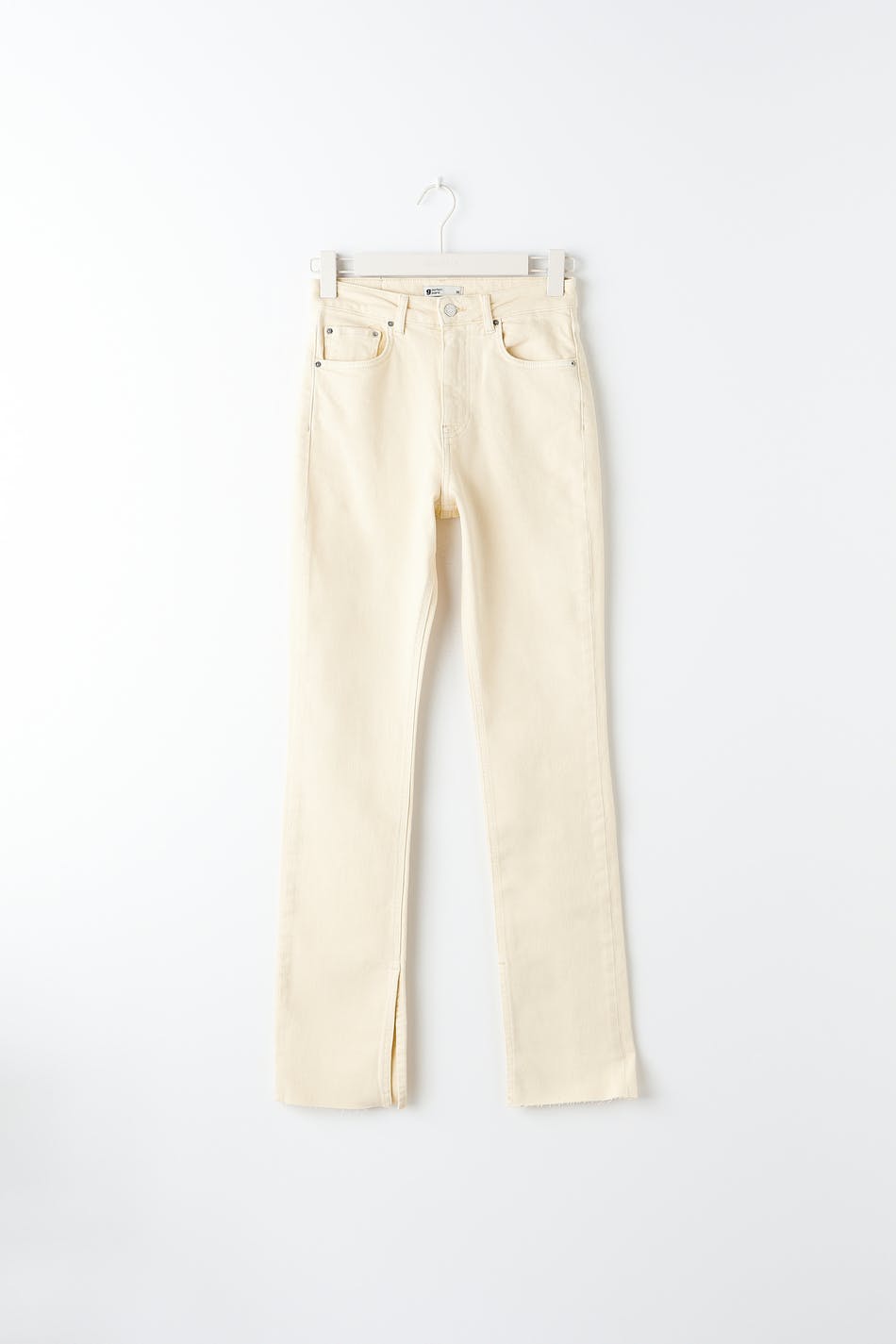 High waist slit jeans