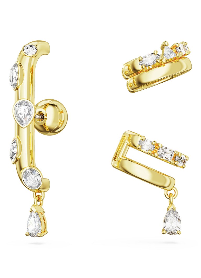 Orecchini Swarovski Dextera placcati in oro, set da 3