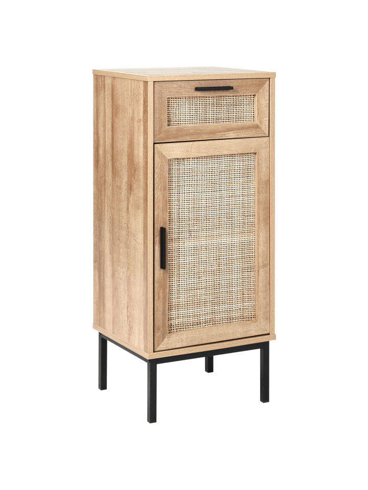 Beliani Badezimmerschrank ROSELL in Heller Holzfarbton - (W) 40 x (H) 92 x (L) 36 cm günstig kaufen onesize