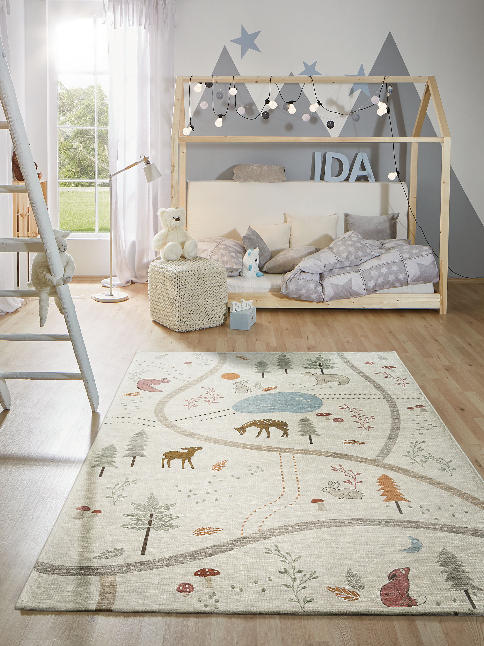 Happy Forest Kinder-Teppich, Ivory