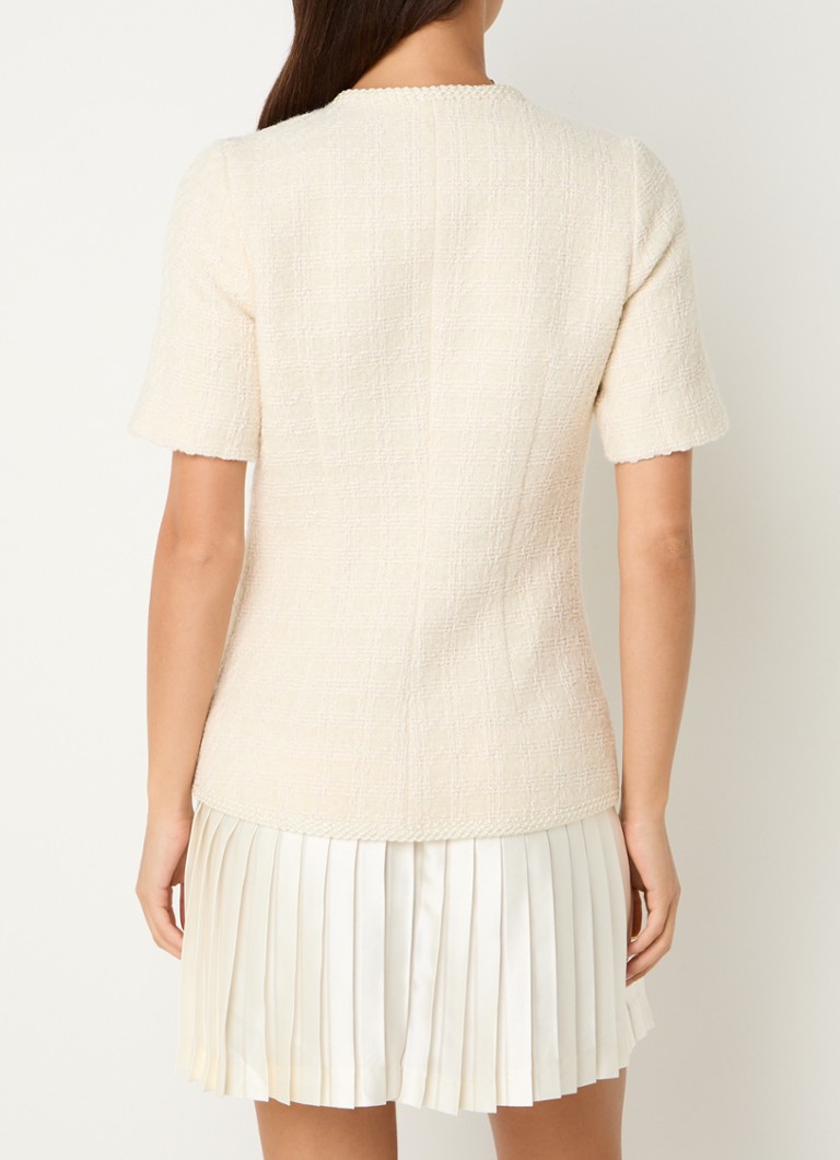 Rochie tunică Sandro din tweed cu pliuri scurte