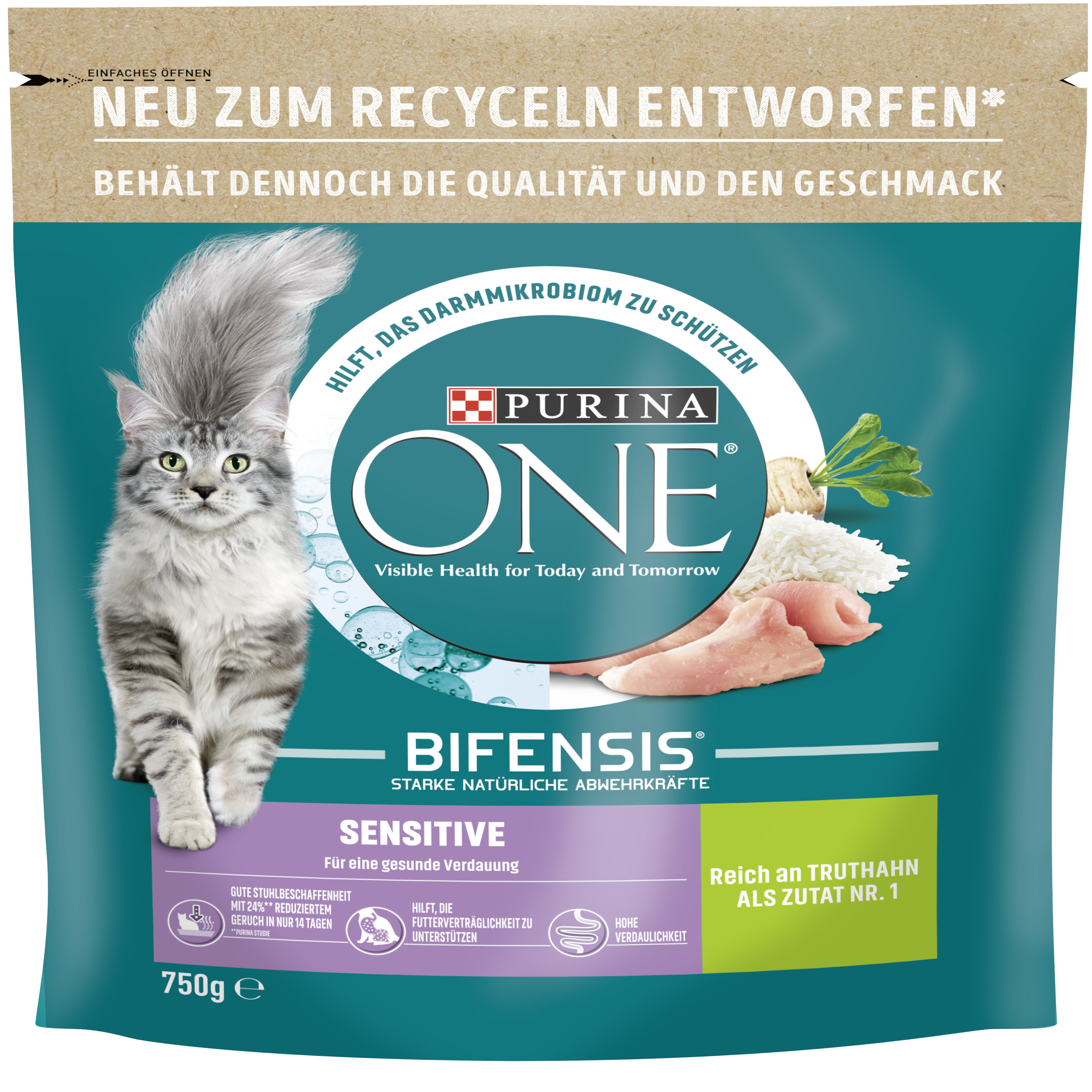 Purina ONE Trockenfutter Purina ONE BIFENSIS Sensitive 2x750 g
