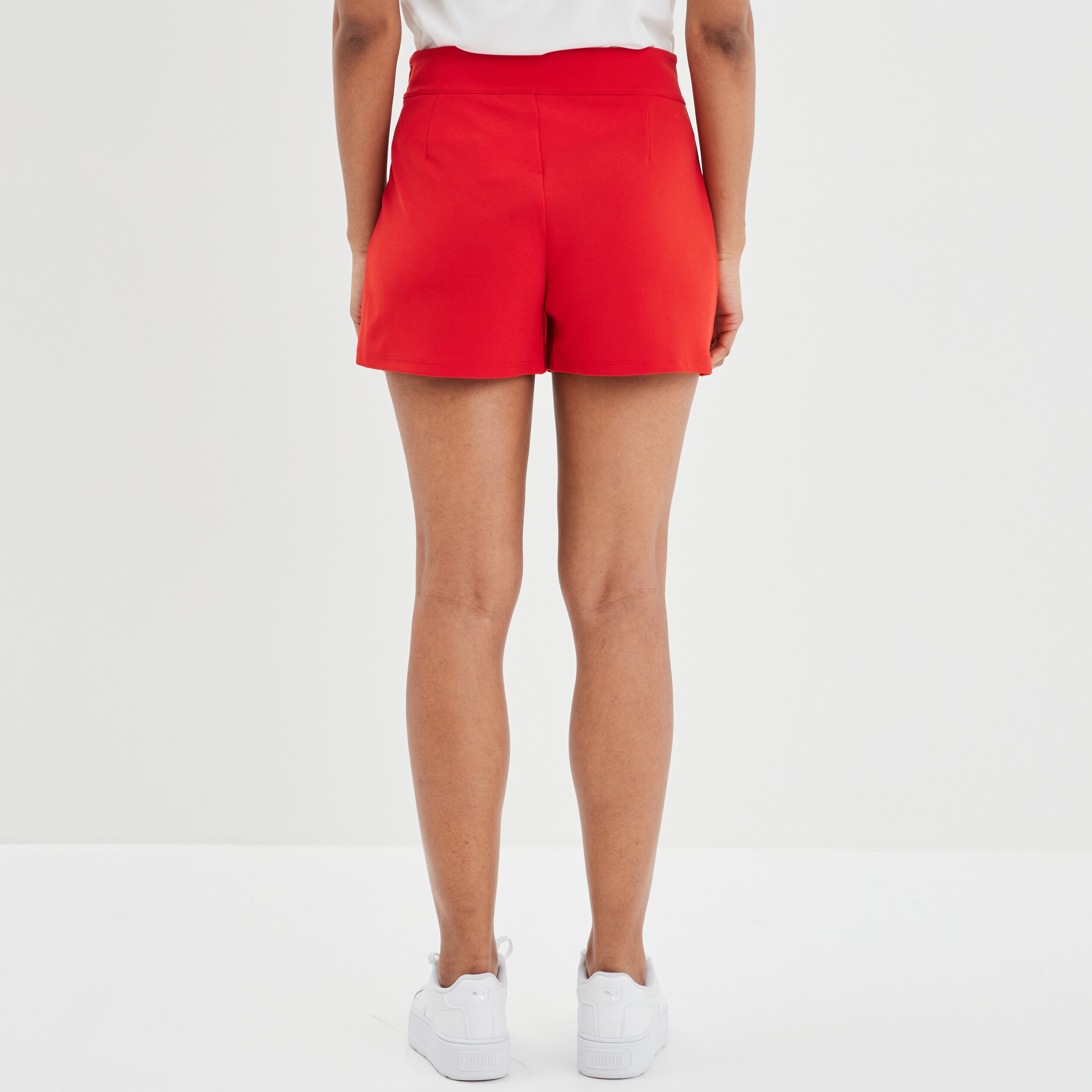 Jupe-short droite zippée rouge femme | La Halle