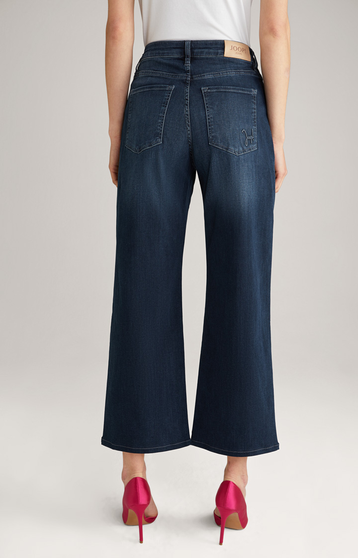 Wide Leg Jeans in Dark Denim Blue