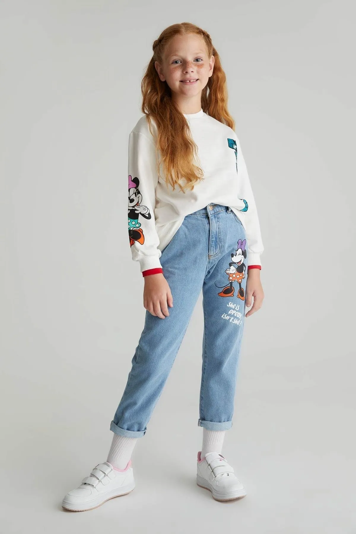 DeFacto  Disney Mickey & Minnie Mom Fit Jeanshose für Mädchen
