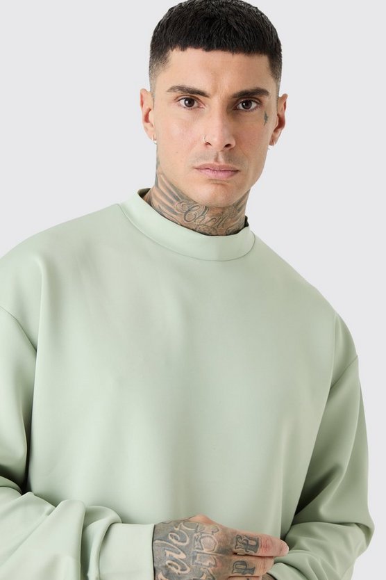 Tall kastiges Oversize Scuba Sweatshirt