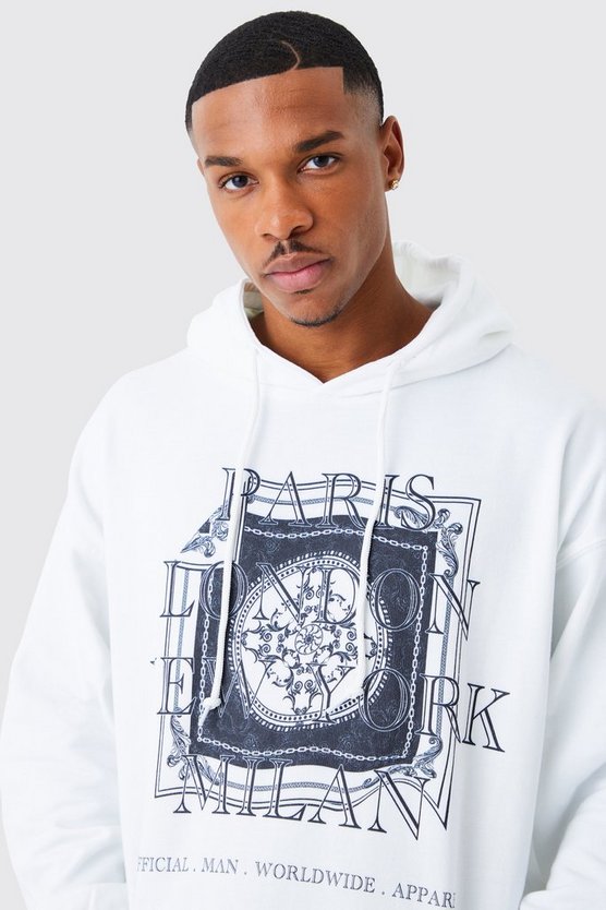 Oversize Batik Hoodie mit Print